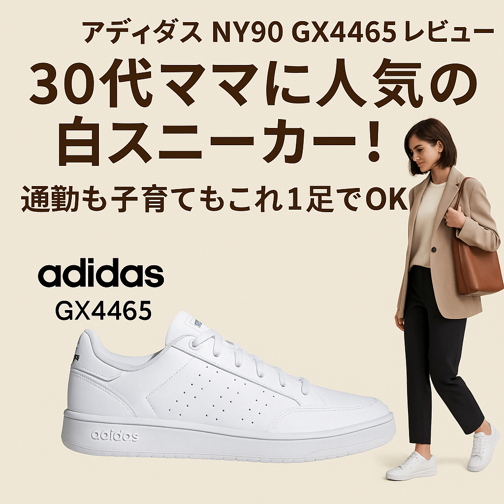 【30代ママ必見】アディダスNY90 GX4465レビュー｜通勤も子育ても使える最強白スニーカー！
