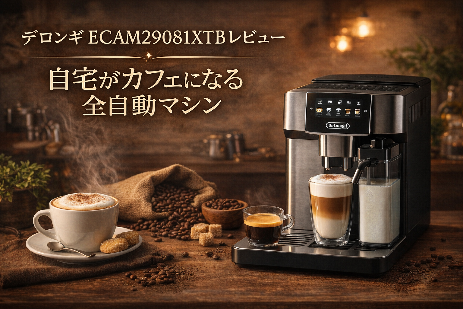 デロンギ ECAM29081XTBレビュー｜自宅がカフェになる全自動マシン