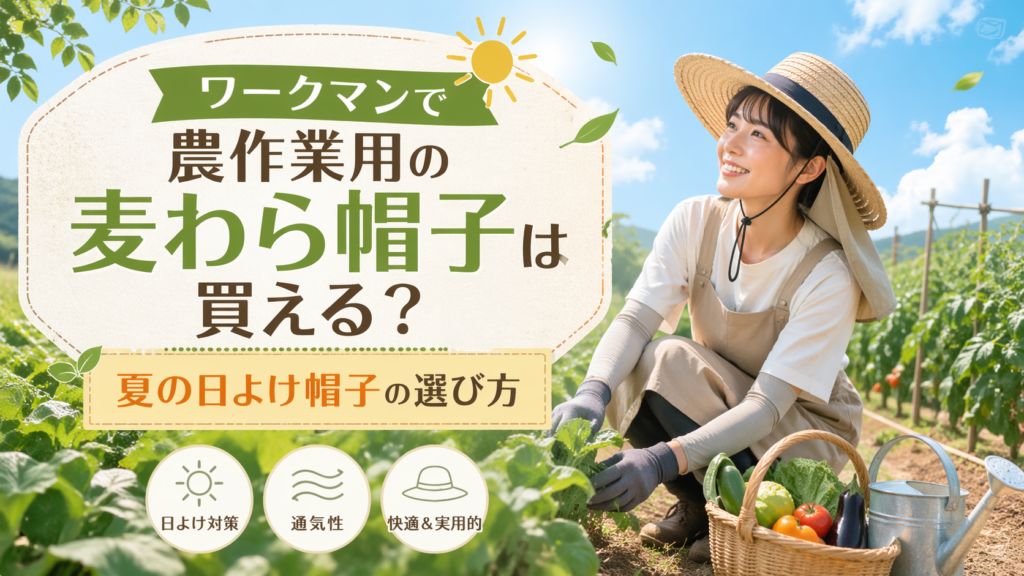 ワークマンで農作業用の麦わら帽子は買える？夏の日よけ帽子の選び方