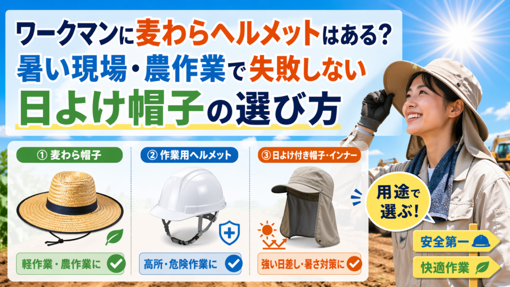 ワークマンに麦わらヘルメットはある？暑い現場・農作業で失敗しない日よけ帽子の選び方